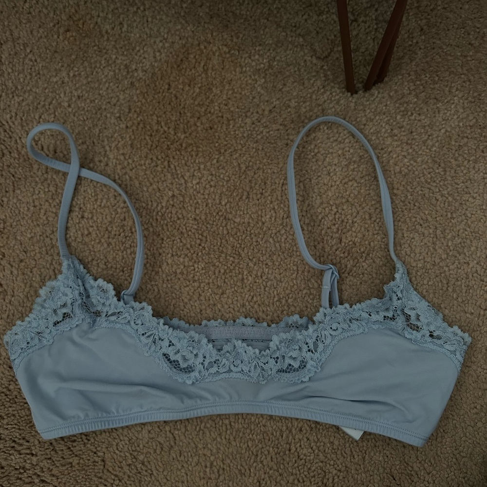SKIMS baby blue lace bralette